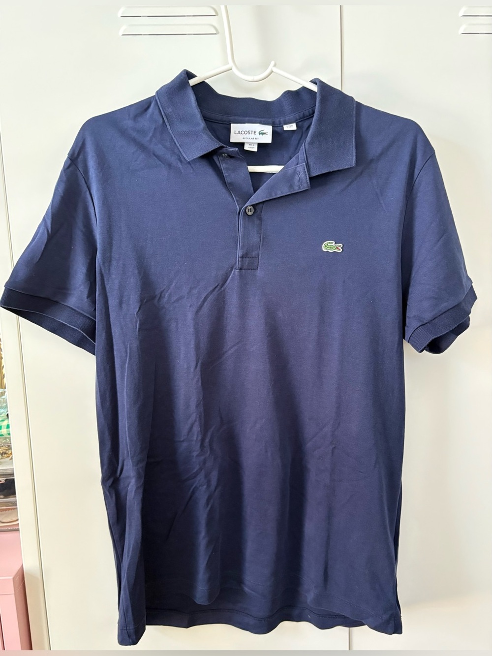 LACOSTE Men's Polo TRIO in Navy, Coral & Black - Picture 2 of 10